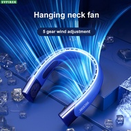 2023 New Portable Fan Turbo Cold Air Hanging Neck Fan 5 Speed Adjustable Sport USB Fan Refrigeration