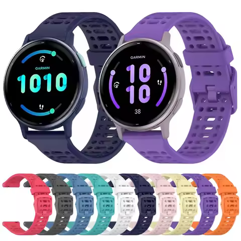 Silicone 20 22mm watch Band For Garmin Forerunner 165 265 255 Music Vivoactive 6 5 4 strap For Garmi