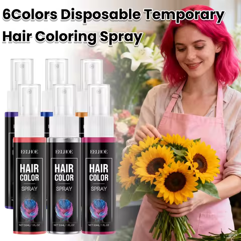 6Colors Hair Color Spray Instant Hair Color Hair Styling Product Temporary Hair Dry Color Fashion Be