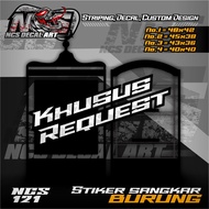 Stiker Decal Kandang/Sangkar Burung Motif Batik kayu/master kicau Kotak - Sangkar Burung Kotak