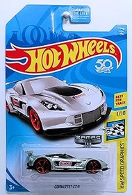 Hot Wheels 2018 Int'l Card Wal-Mart Exclusive ZAMAC Corvette C7.R HW Speed Graphics 1/10 Die-Cast Mo