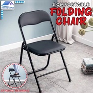 Study Office Folding Chair Foldable Metal Leather Ergonomic Computer Chair Office Meeting Seat