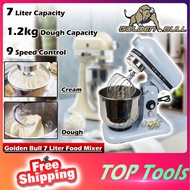 Golden Bull 7 Liter Commercial Food Mixer Stand Mixer 7 Liter 1.2kg Dough 300Watt 10 Speed Adjustabl