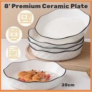 8' Diamond Plate Set/Set Pinggan/Pasta Plate/Spaghetti Plate/Ceramic Plate/Dinner Plate/Pinggan Cera