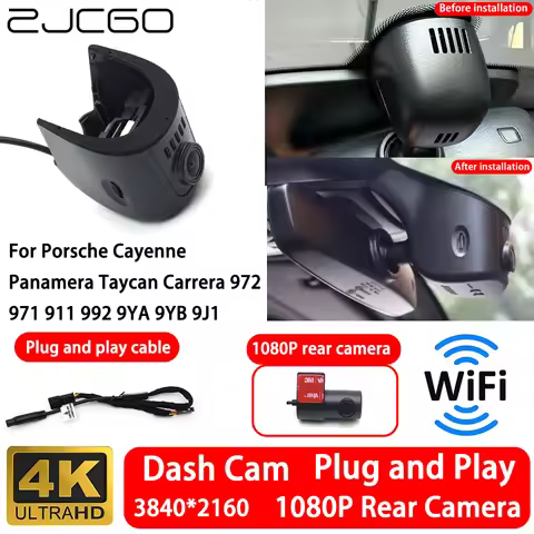 for Porsche Cayenne Panamera Taycan Carrera 972 971 911 992 9YA 9YB 9J1 4K Front Rear Camera Dash Ca