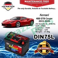 Münster Robust MF CMF DIN75 | DIN75L | 57539 (75AH) Car Battery Bateri Kereta for Ferrari 488 GTB Co
