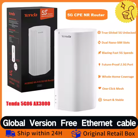 Tenda 5G CPE SIM Router AX3000 Wi-Fi 6 Wireless CPE Modem WiFi Hotspot 5G/4G/3G Multi-Mode 2.4Ghz 5G