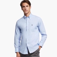 Original Brooks Brothers Blue Men Shirt Business Casual Embroidered logo Long Sleeve Shirt Baju Lela
