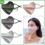 GROCERY LIFE 1Pcs Ice Silk Face Anti-UV Sun Protection Face Shield Durable Solid Color Summer Sunscreen