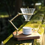 黑胡桃木黃銅 手沖咖啡支架 可調節角度