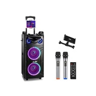 Moukey Karaoke Speaker Set Portable Speaker 280W Dual 10 Inch Subwoofer Bluetooth Stand