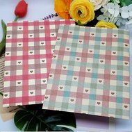 Heart check red green A4 Double Sided design paper (romantic pink)