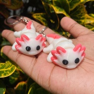 GANTUNGAN Axolotl 3D Printing Keychain Unique Cute Aesthetic Keychain Axolotl Bag Wallet Limited Edi