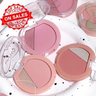 2in1 Blush & Highlight Palette Long Lasting Natural Dual Color Blush For Beginners J6F5