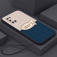Tpu Bear with vertical knitted stripe for Oppo A52 Oppo A92 Oppo F1S Oppo F11 Oppo F11pro Oppo F9/F9 PRO straight edge mobile phone case