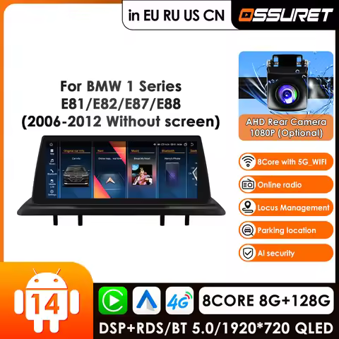 OSSURET Android Car Radio For BMW 1 Series 06-12 E81 E82 E87 E88 Without Screen Car Multimedia Video
