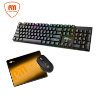 【天作之合】Power Master亞碩KM-11 天蠍座 RGB 青軸機械式鍵盤+G502滑鼠 滑鼠墊組