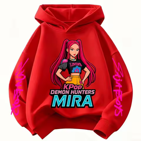 Fall and winter Kpop demon hunter children's hooded sweatshirt cute Kpop demon hunter tiger top Hara