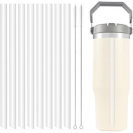 Straw Gantian Jelas untuk Stanley IceFlow Flip Straw Tumbler (30oz/64oz) – 8 Straw + 2 Berus Pembers