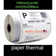 A6 Thermal printer paper label roll sticker 150mm x100mm