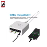 130W WISDOM 868W SMART DISPLAY FAST CHARGER WIRELESS + PD + 4 USB 65W