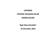 template laporan penyata kewangan tahunan kelab 9 muka surat microsoft word berformat boleh edit mak