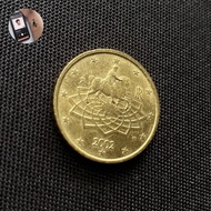koin 50 cent euro italy (2002) rare item! uang kuno vintage
