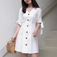 baao 3/4 Casual Plain Mini Dress