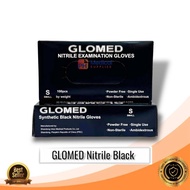 GLOMED Nitrile BLACK Disposable Examination Gloves 100s per box Powder Free(Synthetic Clear Nitrile)