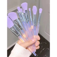 brush set brush make up set Ready Stock 10 Pcs Mermaid Ji Purple Crystal Makeup Brush Set Soft Loose