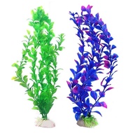 Plastic Artificial Plant Grass Ceramic Base Aquarium Fish Tank