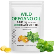 Basil Oil Softgels, Organic Basil Oil Capsules, Two-in-One Formula, Containing 6000mg Basil Oil and 