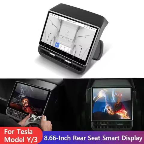 8.66-inch Rear Display for Tesla Model 3 2017-2023 Model Y 2017-2024 Entertainment Screen 4G 64G Sup