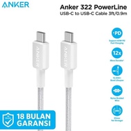 Anker 322 Usb-C To Usb-C Data Cable 3Ft 0.9M Braided - A81F5