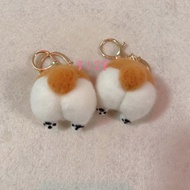 (完成品) 新品 新研發 日系 日式 小清新 製作需時 訂造 需預訂 DIY 手作 hand made 自家製 禮物 羊毛氈 可愛 哥基屁股 尾巴 patpat 守護 戀愛 幸運 磁石貼 鎖匙扣 掛飾
