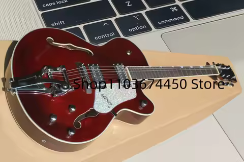 Hot In stock 6120 Semi Hollow Body Jazz Tuners Electric Guitar 03