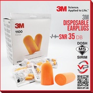 3M™ 1100 1110 SOFT FOAM DISPOSABLE EARPLUGS CORDED UNCORDED EARPLUGS SNR 35 dB/SLEEPING & TRAVEL EAR