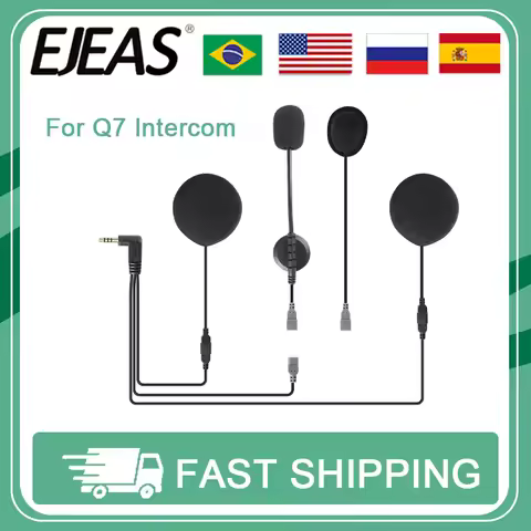 EJEAS Q7 Motorcycle Helmet Headset 2 in1 Earphone Mono Headphone with Foam Speaker Microphone Earpho