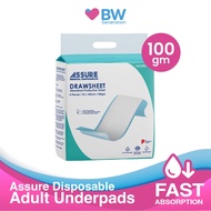 ASSURE	 -  Disposable Adult Drawsheet Diaper 70cmx180cm (5pcs/Bag) - by BW Generation