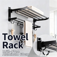 Rack Tower 60cm 60cm Wall-Mounted Holder Towel-Free Rak Tuala Bar Aluminum Towel