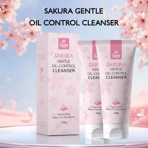 2/1pcs Sakura Facial Cleanser Deep Cleansing Pores Oil Control Moisturizing Brightening Face Wash Ge