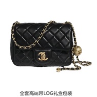 Xiaoxiang Home Small Golden Ball Chain Bag Square Classic Quilted Sheepskin Pattern Shoulder Crossbo