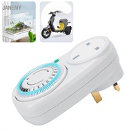 janemy Mechanical Timer Outlet 3680W 13A IP44 Rating 15 Minute Interval 24 Hour Cycle Plug in for Li