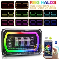 OVOVS Dot Approved 4x6 headlight with RGB Halo Replace H4651 H4656 H6545 H4668 for Chevrolet Ford Ke