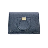 Salvatore Ferragamo folding wallet bi-fold Leather BLK Ladies JL-22 D514 Direct from Japan Secondhan