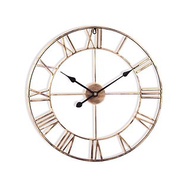 鐵製設計時鐘 仿鏽黑針 60cm 台製機芯 羅馬數字 鐵藝鐘 簡約