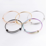 1.8mm Coil Bracelet Plasma Stainless Steel Adjustable Open Wire Coil Bangle Bracelet Hand Ring