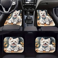 4-Piece Set Cute Western High School Style White Stem Pattern, Crystal Velvet Anti-Slip Design, Univ