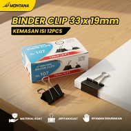 Montana Binder Clip Paper Clip 33x19 mm 12 Pcs Multipurpose Paperclip Clips MT-BC107