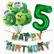 15pcs Dinosaur Theme 1-9th Happy Birthday Dinosaur Banners Number Balloon Latex Dinosaur Ballons Par